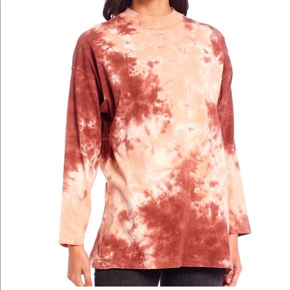❌SOLD❌NWT Free People Long sleeve tee Terracotta Tie Dye - Picture 2 of 8